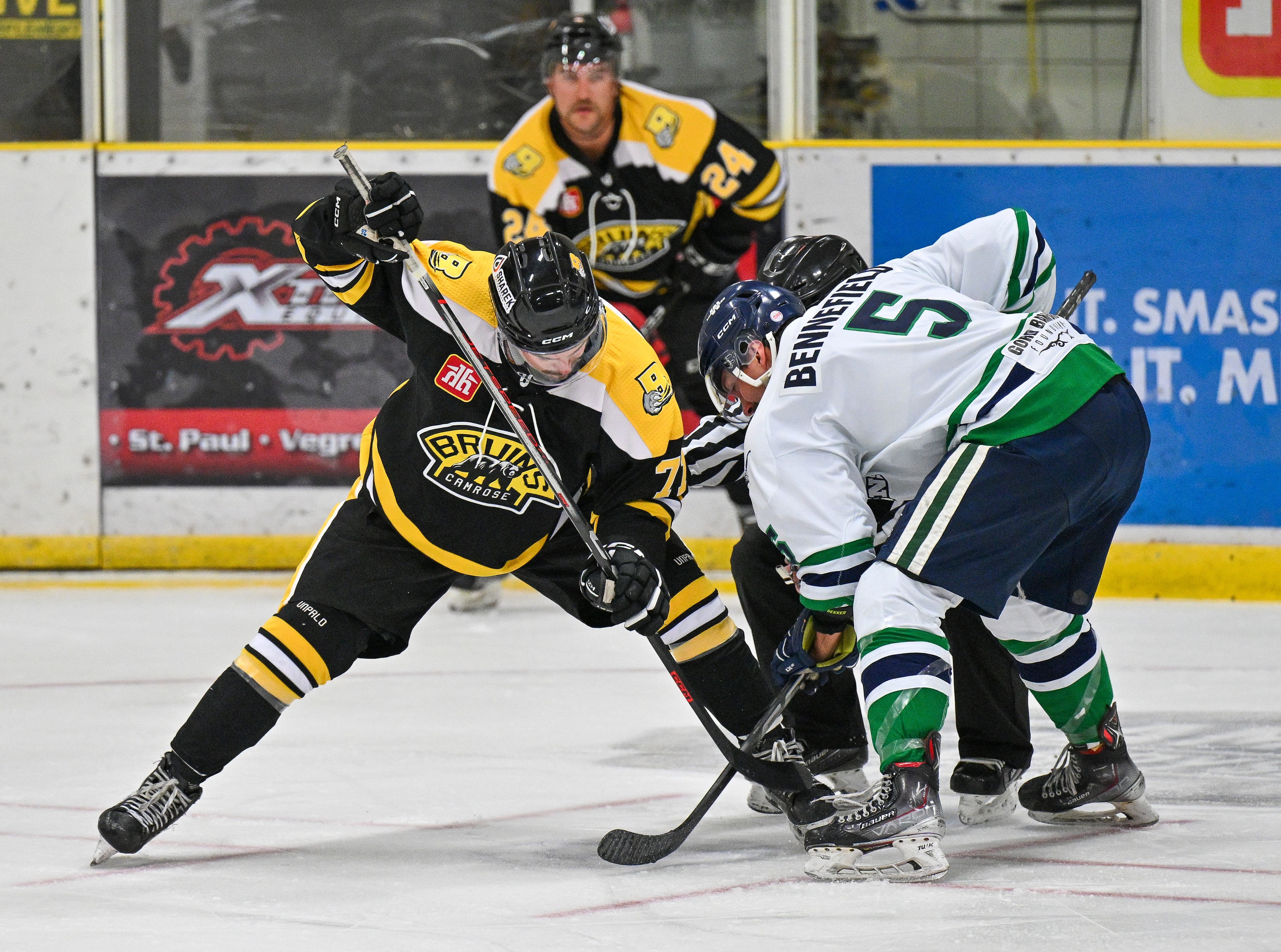Bruins faceoff action